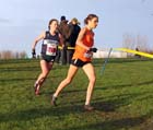 Rosie Smith leads Alyson Dixon during the senior womens North Eastern Cross Country, Champs., Temple Park, South Shields. Photo: David T. Hewitson/Sports for All Pics